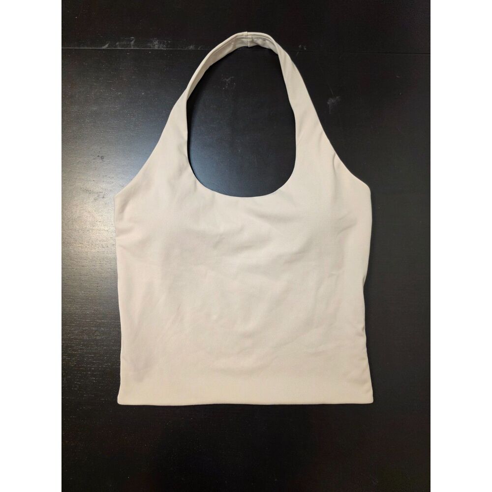 Milk + Honey Women's Cream Halter Crop Top w/ Removable Pads